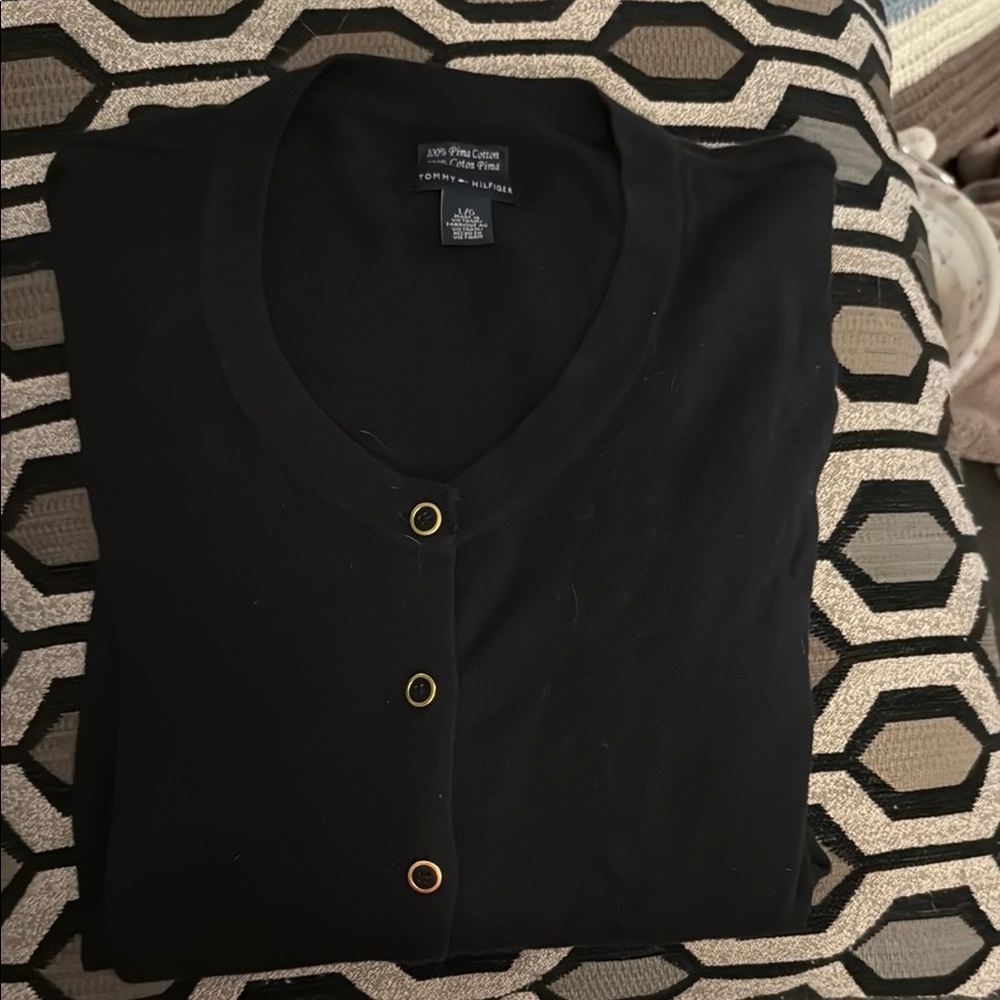 Tommy Hilfiger Black Cardigan with Gold Buttons